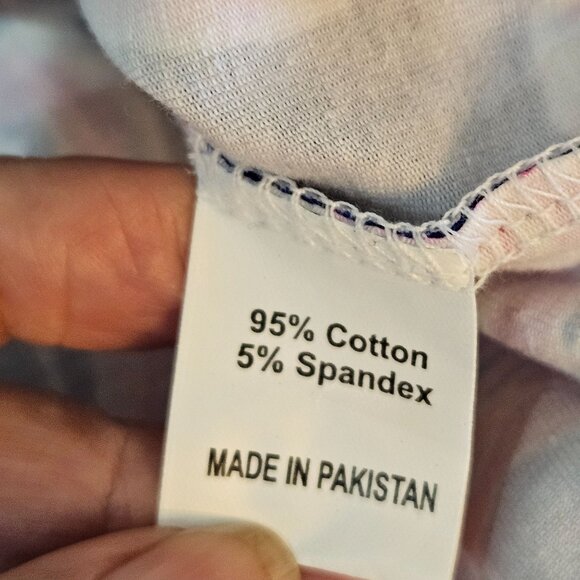 Barbara Erickson Dress Small Flamingo Sleeveless Cotton Blue Pink Shift Tropical - Picture 6 of 10